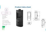 Lekkerstoken.nl Nordflam Palermo 7,8kw  Schuin vooraanzicht detailtekening